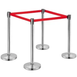 Yaheetech 8 X Personenleitsystem Mit 2m Gurtband, Abgrenzungsständer Absperrständer, Absperrpfosten Gurtpfosten Absperrung