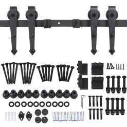 Yaheetech Schiebetürbeschlag Set Schiebetürsystem Laufschiene Mit Abstandshalter Montage-Set 488 Cm (16ft) -BRB-Lagertechnik Geschäft 8600357600 A24 24 prod 003