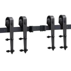 Yaheetech Schiebetürsystem Laufschiene Schiebetüren Komplettset Schiebetürbeschlag 2 Türen Mit Abstandshalter Montage-Set 396 Cm (13ft)
