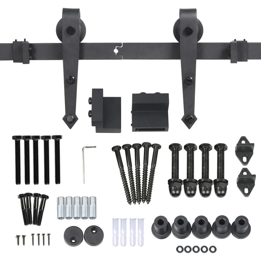 Yaheetech Schiebetürbeschlag Set Laufschienen Für Schiebetür Schiebetürsystem Zubehörteil Mit Schienensplei,183 Cm 4 Yaheetech Schiebetürbeschlag Set Laufschienen Für Schiebetür Schiebetürsystem Zubehörteil Mit Schienensplei,183 Cm – Bild 4