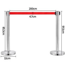 Yaheetech Personenleitsystem 2 Stück Mit 2m Gurtband, Abgrenzungsständer Absperrständer, Absperrpfosten Gurtpfosten Absperrung -BRB-Lagertechnik Geschäft 8600357600 A93 93 prod 003 1
