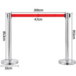 Yaheetech 4 X Personenleitsystem Mit 2m Gurtband, Abgrenzungsständer Absperrständer, Absperrpfosten Gurtpfosten Absperrung -BRB-Lagertechnik Geschäft 8600357600 A96 96 prod 003