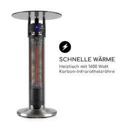 Blumfeldt Primal Heat 65 Bistrotisch Karbon-IR-Heizelement 1200W LED 65cm Glas -BRB-Lagertechnik Geschäft 8600359300 11622 prod 004