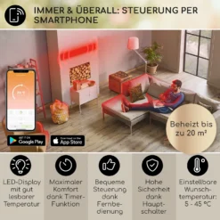 Blumfeldt Cosmic Beam Smart 30 Infrarot-Heizstrahler 3000W App-Steuerung Fernbedienung -BRB-Lagertechnik Geschäft 8600359300 12878 prod 003