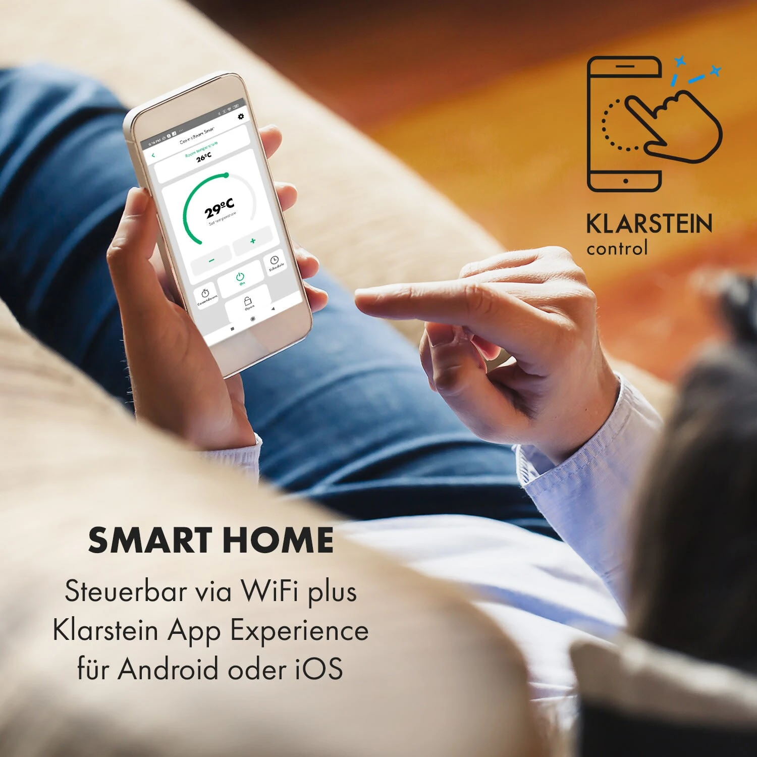 Blumfeldt Cosmic Beam Smart 24 Infrarot-Heizstrahler 2400W App-Steuerung Fernbedienung 2 Blumfeldt Cosmic Beam Smart 24 Infrarot-Heizstrahler 2400W App-Steuerung Fernbedienung – Bild 2