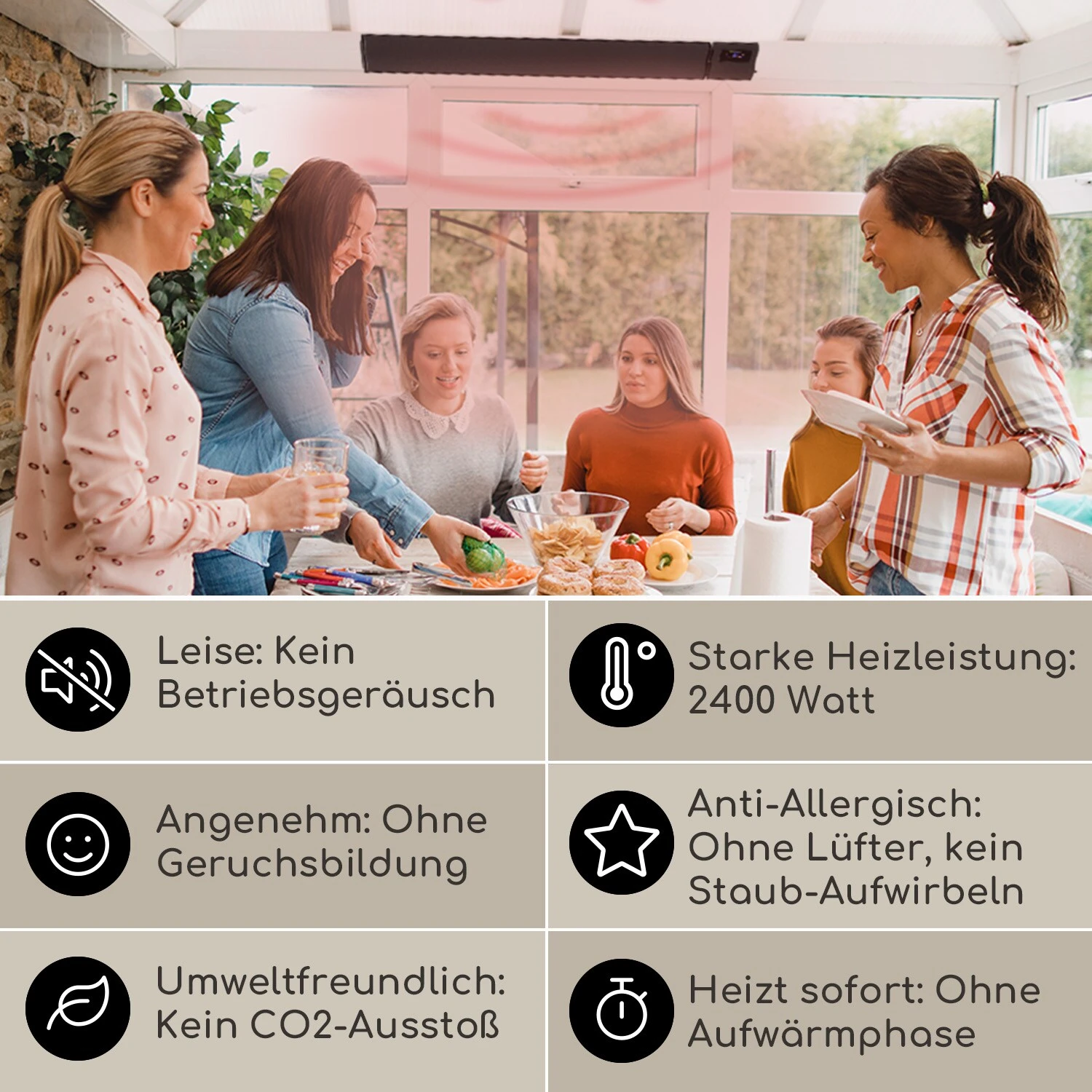 Blumfeldt Cosmic Beam Smart 24 Infrarot-Heizstrahler 2400W App-Steuerung Fernbedienung 2 Blumfeldt Cosmic Beam Smart 24 Infrarot-Heizstrahler 2400W App-Steuerung Fernbedienung – Bild 2