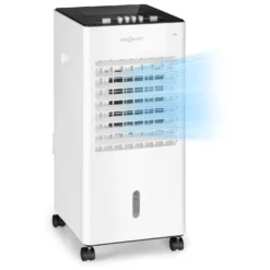 Oneconcept Freshboxx 3-in-1 Luftkühler Ventilator Luftbefeuchter | 65 W | 360 M³/h | 3 Windstärken | 6 Liter | 2 Kühlakkus | Oszillation | Mobil