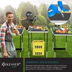 KESSER® Multifunktionstisch Profi 3- Teilig, 100 X 60 Cm, Tapeziertisch 30kg Tragkraft Je Tisch Mit Ausziehfunktion Klapptisch Flohmarktisch Beistelltisch Mehrzwecktisch Campingtisch Höhenverstellbar -BRB-Lagertechnik Geschäft 8600364700 22912 prod 004 scaled