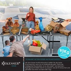 KESSER® Multifunktionstisch Profi 3- Teilig, 100 X 60 Cm, Tapeziertisch 30kg Tragkraft Je Tisch Mit Ausziehfunktion Klapptisch Flohmarktisch Beistelltisch Mehrzwecktisch Campingtisch Höhenverstellbar -BRB-Lagertechnik Geschäft 8600364700 22912 prod 006 scaled