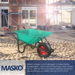 MASKO® Schubkarre Bauschubkarre Gartenschubkarre 100 Liter Bis 250kg Luftreifen Mit Stahlfelge Verzinkt Stahlrahmen Garten Karre Schiebkarre Transportkarre Inkl. Arbeitshandschuhe -BRB-Lagertechnik Geschäft 8600364700 23805 prod 003 scaled