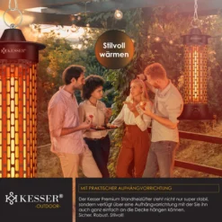 KESSER® Standheizstrahler Infrarotheizung, 1200W Heizstrahler Energieeffiziente Heizung Innenraum Mit 360° Oszillation, Infrarotheizung Standgerät, Elektroheizung IP55, Terrassen-Heizstrahler -BRB-Lagertechnik Geschäft 8600364700 24096 prod 003 scaled