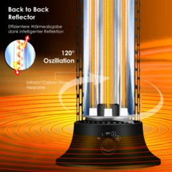 KESSER® Standheizstrahler Infrarotheizung, 1200W Heizstrahler Energieeffiziente Heizung Innenraum Mit 360° Oszillation, Infrarotheizung Standgerät, Elektroheizung IP55, Terrassen-Heizstrahler -BRB-Lagertechnik Geschäft 8600364700 24096 prod 006 scaled