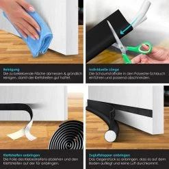 KESSER® Zugluftstopper 3 Er Set Bis 95 Cm Zuschneidbar Passend Für Alle Türen | Waschbar | Lärmschutz Türluftstopper | Doppelseitige Türisolierung | Luftzugstopper | Schutz Vor Lärm Und Zugluft | -BRB-Lagertechnik Geschäft 8600364700 24145 prod 003 scaled