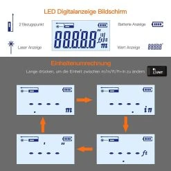 Tacklife TM-L01 2 In 1 Massband Laser Entfernungsmesser, 40m Massband Und 5m Massband, 2 Laseröffnungs, HD Und LCD-Display, Selbsthemmend, Aktiver Haken, Mit 1 Schraubendreher Und 2 AAA-Batterien -BRB-Lagertechnik Geschäft 8600367000 2284 prod 004