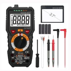 TACKLIFE Digital Multimeter, Strommessgerät Mit 6000 Counts, True RMS, Temperaturmessung, Durchgangsprüfung, Außenleiter-Identifizierung, Hintergrundbeleuchtung