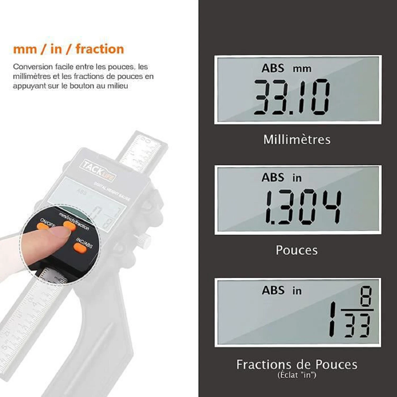 TACKLIFE MDG01, Digitaler Tiefenmesser, 80 Mm Tiefenmesser, Messwerkzeug Mit LCD-Digitalanzeige Für Zimmerei 2 TACKLIFE MDG01, Digitaler Tiefenmesser, 80 Mm Tiefenmesser, Messwerkzeug Mit LCD-Digitalanzeige Für Zimmerei – Bild 2