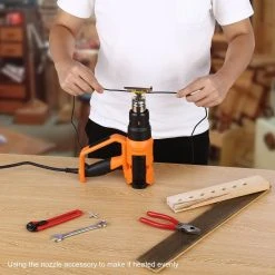 TACKLIFE HGP73AC, Heißluftpistole, Heißluftpistole 50-600?, Präzisions-Temperaturkontrolle über Wählscheibe Mit 3 Einstellungen, 4 Düsen Zum Entfernen Von Farbe/Rohrbiegen/Schrumpfen Von PVC. -BRB-Lagertechnik Geschäft 8600367000 2419 prod 004