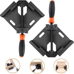 TACKLIFE HAC3B Eckklemme, 90 ° Rechtwinklige Klemme, Gehäuse Aus Aluminiumlegierung, Schwingbacken, Karbonstahl-Gewindestange Für Die Verbindung Von Holz, Metall Und Glas, Ideal Für Heimwerker-Holzarbeiten, 2 Stück