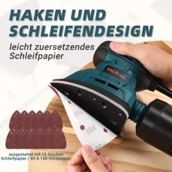 Tacklife PMS01AS 1.1A 130W 12.000 OPM Klassischer Maus-Detailschleifer Mit 12 Schleifpapieren Und Effizientem Staubsammelsystem Für Enge Räume Beim Schleifen In Der Heimdekoration -BRB-Lagertechnik Geschäft 8600367000 2482 prod 003