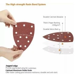 TACKLIFE ASD02C Schleifblätter Für Bosch Multischleifer PSM 100A, PSM 200 AES, PSM 18 Und Alle Oszillierenden Multitools Sortiert 10 Stück 40/60/80/120/180/240 Körnung -BRB-Lagertechnik Geschäft 8600367000 2608 prod 006