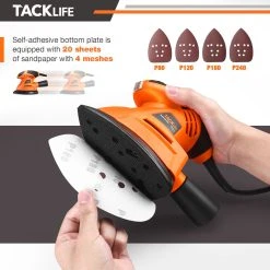 Tacklife PMS02B 12000 OPM Mouse Detail Sander Mit 360° drehbarem Schleifpad, 20 Stücke Schleifpapier Für Das Schleifen -BRB-Lagertechnik Geschäft 8600367000 2643 prod 003