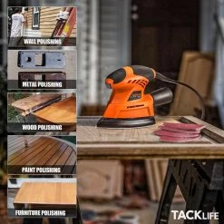 Tacklife PMS02B 12000 OPM Mouse Detail Sander Mit 360° drehbarem Schleifpad, 20 Stücke Schleifpapier Für Das Schleifen -BRB-Lagertechnik Geschäft 8600367000 2643 prod 005