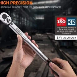 Tacklife 3/8" Drive Klick-Drehmomentschlüssel-Set, Mit 1/2" & 1/4" Adaptern Und Einer Verlängerungsstange (10-80 Ft.-lb./13.6-108.5 Nm) - HTW1B -BRB-Lagertechnik Geschäft 8600367000 HTW1B prod 005