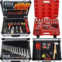 FAMEX 418-18 Profi Werkzeugkoffer Mit Werkzeug Set Mit Steckschlüsselsatz In Top Qualität